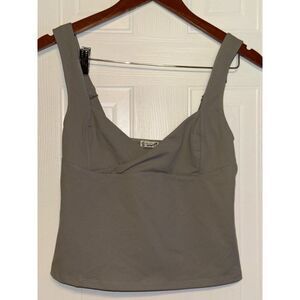 NWT Free People Intimately Iconic Cropped Green Tank Top Size Medium